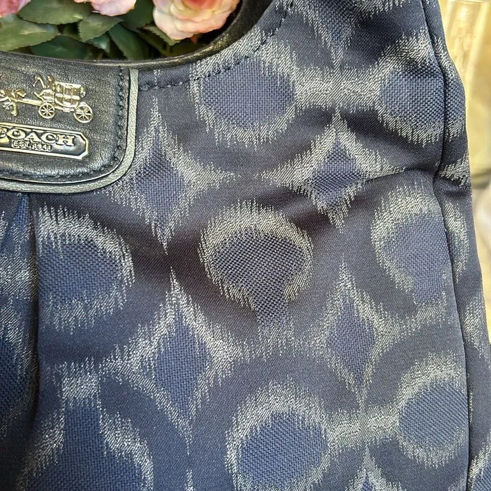 Coach Madison Phoebe Tumbled Blue Logo 3 section Navy lining inside and dust bag
